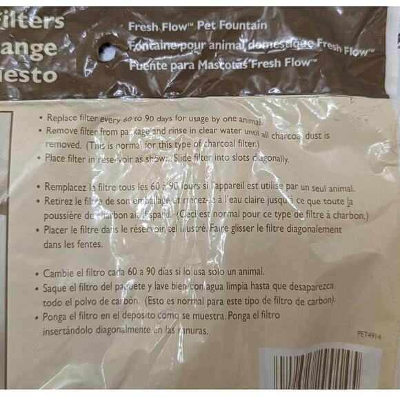 NWT Petmate Fresh Flow Pet Fountain Unbendable Replacement Filters 3-3 Packs - Picture 7 of 7